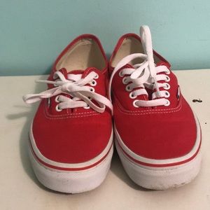 Red low top Classic Vans